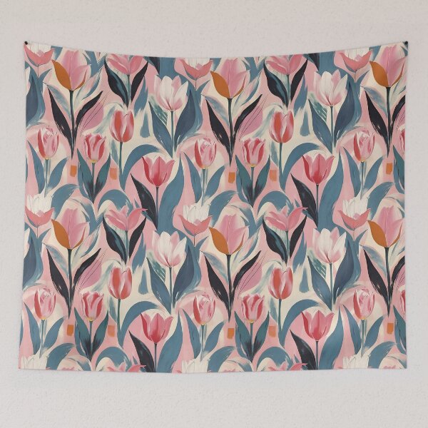 Item preview, Elegant Pink and Blue Floral Pattern designed and sold by Dream Garden.