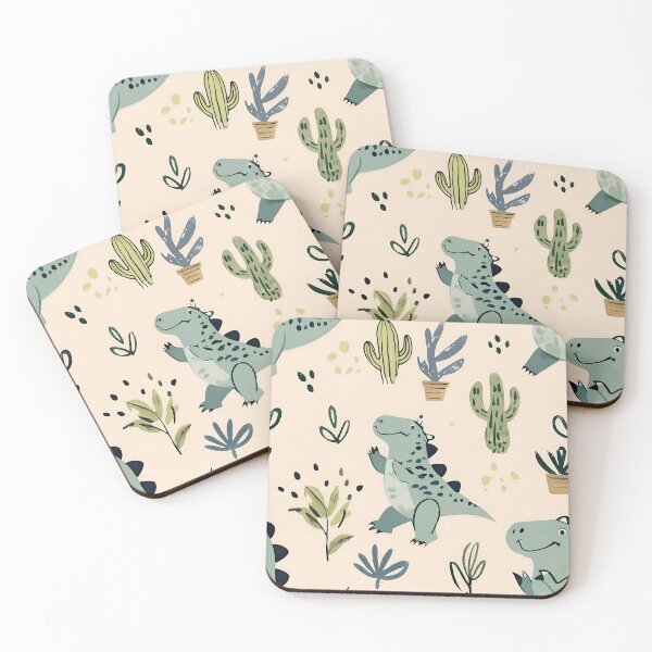 Item preview, Cute Dinosaurs and Cacti Pattern designed and sold by Dream Garden.