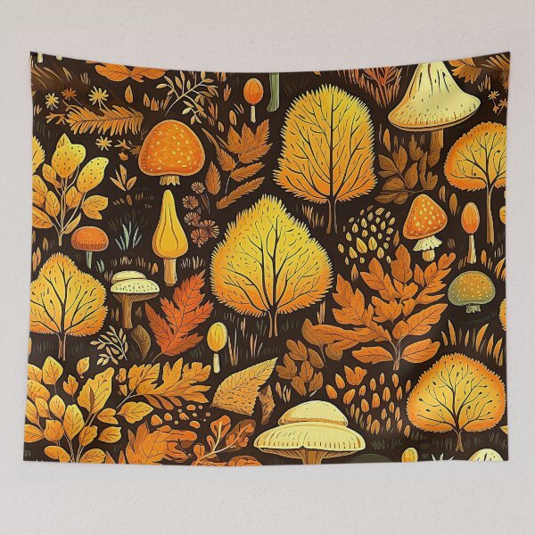Item preview, Fall Trees, Leaves And Mushrooms Colorful Autumn Pattern  designed and sold by DEC02.