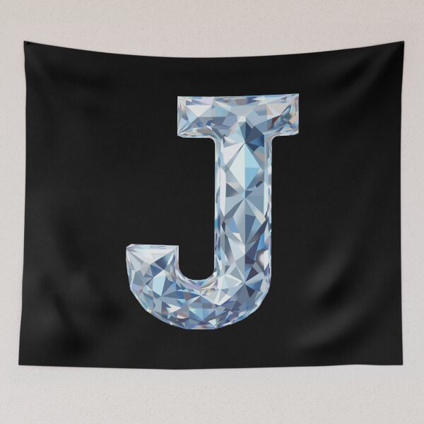 Item preview, Crystal Low Poly Letter J — 3D Geometric Transparent Design designed and sold by InFrameVision.