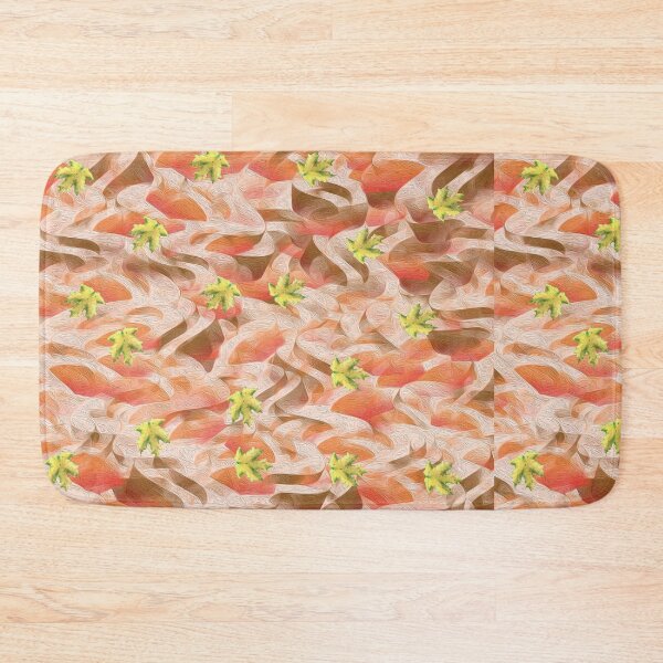 Item preview, Striped Wavy Lines Background - Botanical Maple Leaves Pattern designed and sold by PVTCreations.
