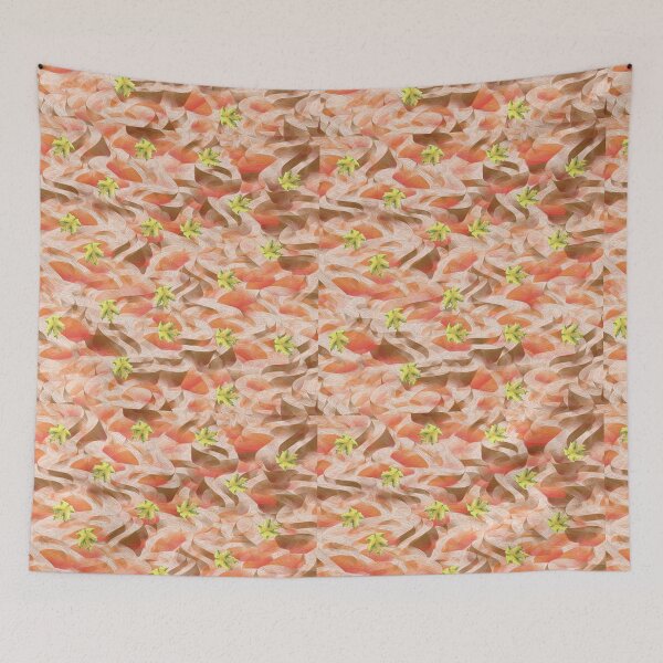 Item preview, Striped Wavy Lines Background - Botanical Maple Leaves Pattern designed and sold by PVTCreations.