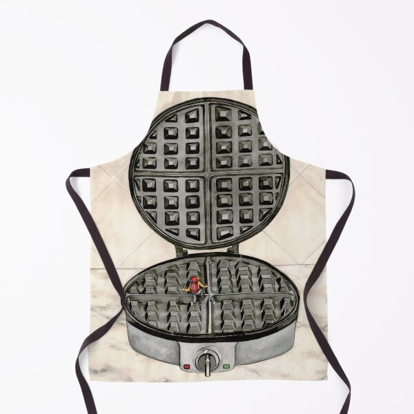 Item preview, Waffle Iron Backpacking, Surrealist Kitchen Watercolor Painting  designed and sold by Hannah Rothstein.