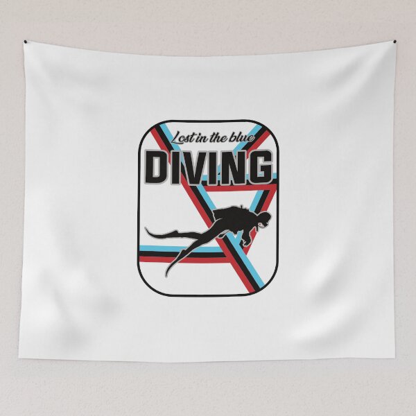 Item preview, Diving Design – Diving, lost in blue designed and sold by RetroMaritalArt.