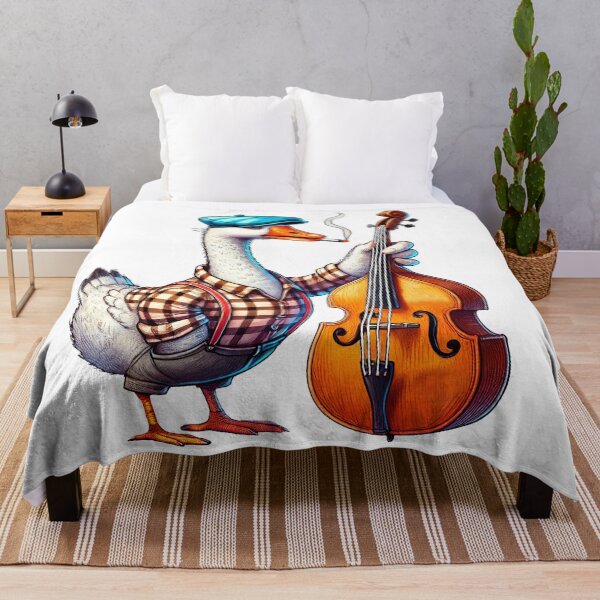 Item preview, Quirky Goose Playing Double Bass Jazz Musician designed and sold by TeeARTHY.