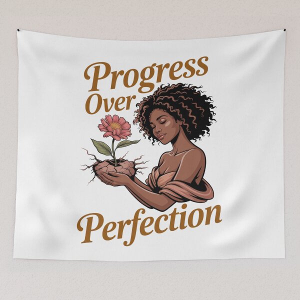 Item preview, Progress Over Perfection — Empowered Fitness Design for Black Women designed and sold by CrunchyGoats.