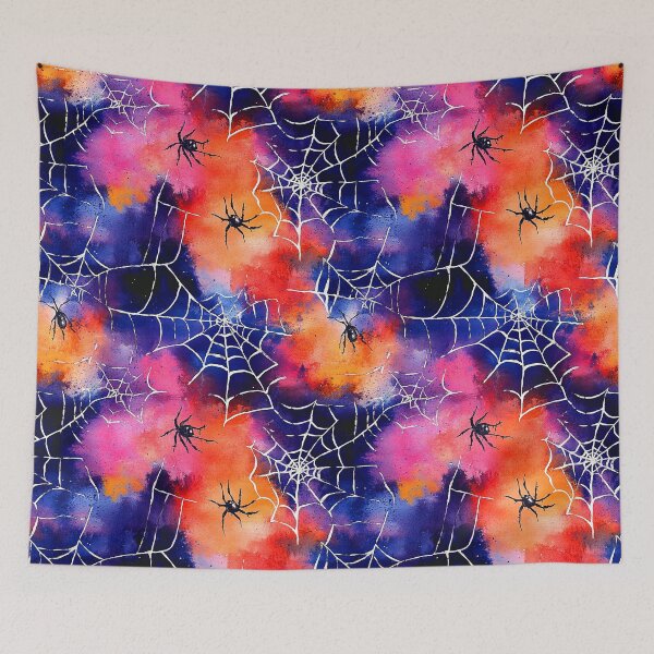 Item preview, Halloween Vibrantly Colorful Spider Webs With Spiders Art  designed and sold by DEC02.