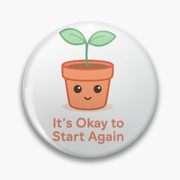 Item preview, It’s Okay to Start Again – Cute Kawaii Sprout Self-Care Motivation Art designed and sold by Pandomino Studio.