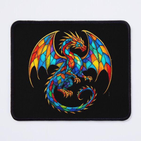 Item preview, Rainbow Stained Glass Vibrant Dragon Fantasy Art designed and sold by TeeARTHY.