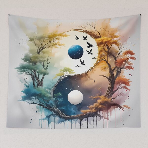 Item preview, The Breath of Balance - Yin Yang Watercolor Nature by ZykeArt designed and sold by ZykeArt.