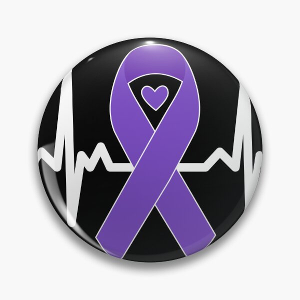 Item preview, Purple Awareness Ribbon Heartbeat Support Design designed and sold by YourArt7.