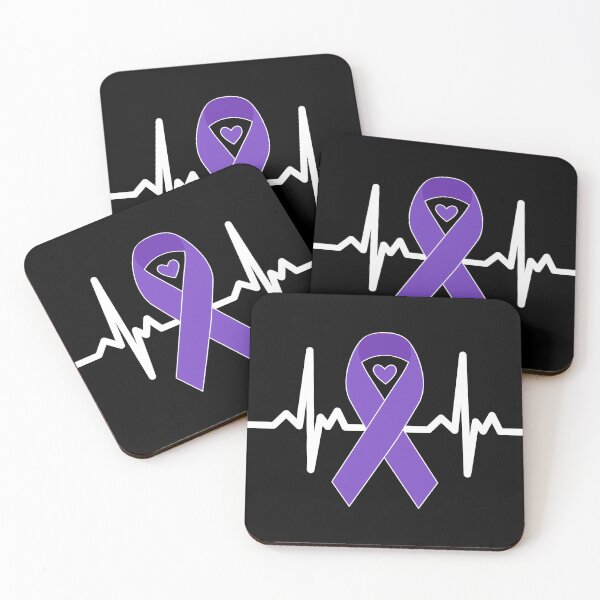 Item preview, Purple Awareness Ribbon Heartbeat Support Design designed and sold by YourArt7.