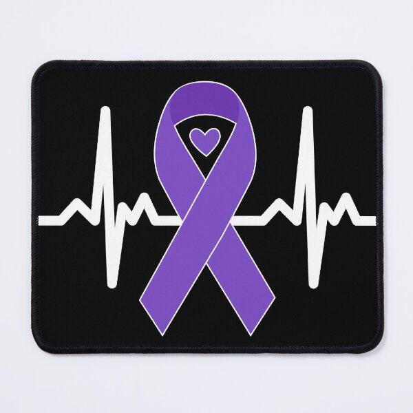 Item preview, Purple Awareness Ribbon Heartbeat Support Design designed and sold by YourArt7.
