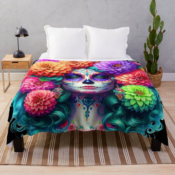 Item preview, Day Of The Dead Sugar Skull Floral Art designed and sold by DEC02.
