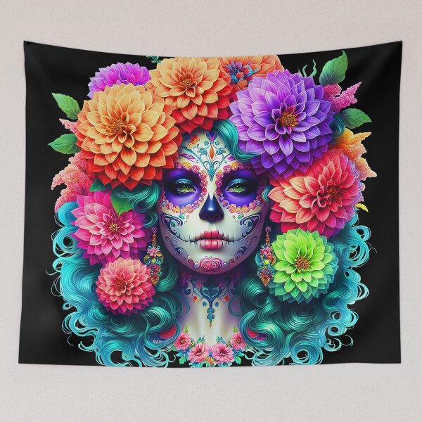 Item preview, Day Of The Dead Sugar Skull Floral Art designed and sold by DEC02.