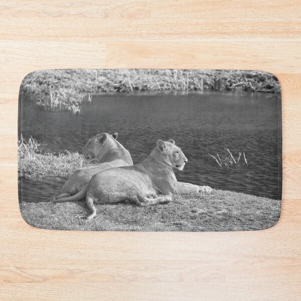 Item preview, Mother and Daughter Lionesses In Black and White designed and sold by Kay Brewer.