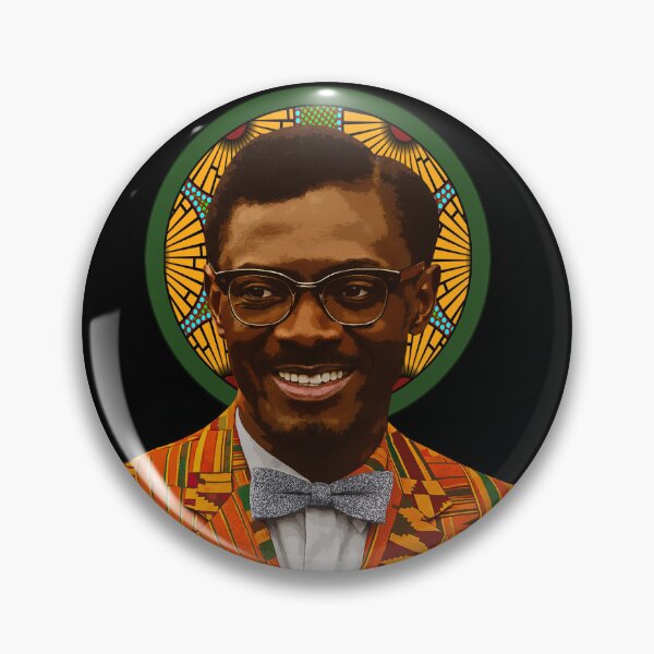 Item preview, Patrice Lumumba Pan-African art - Ankara fabric portrait designed and sold by Youngkev-arts.