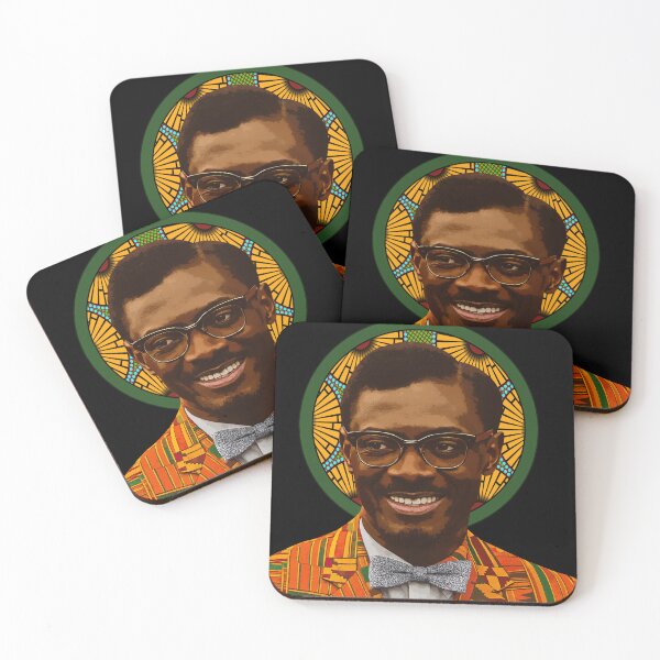 Item preview, Patrice Lumumba Pan-African art - Ankara fabric portrait designed and sold by Youngkev-arts.