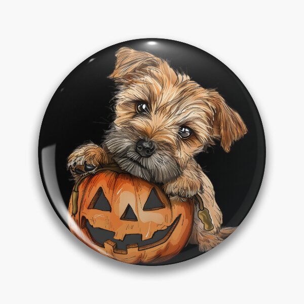 Item preview, Border Terrier Puppy with Halloween Pumpkin  designed and sold by Amazing-Kortez.
