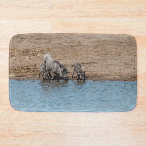 Item preview, Warthog Family at the Waterhole – Thirst in the Desert designed and sold by DavideAntoniani.