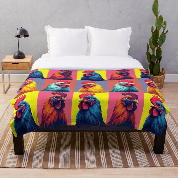 Artikelvorschau, Pop Art Chicken 2 Quartett – Lebendige Retro-Tier-Wandkunst entworfen und verkauft von DavisDesigns79.