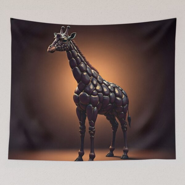 Item preview, Eggplant Giraffe – Whimsical Veggie Safari Art designed and sold by PawPrintedArt.