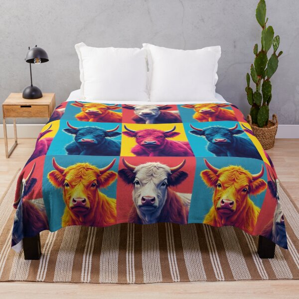 Item preview, Pop Art Cow Quartet – Vibrant Retro Animal Wall Art designed and sold by DavisDesigns79.
