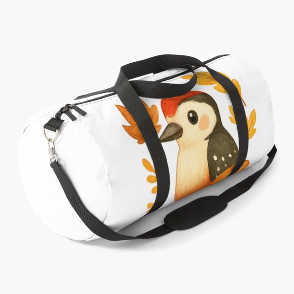 Item preview, Cute Autumn Woodpecker with pumpkins illustration designed and sold by BigBlueArt.