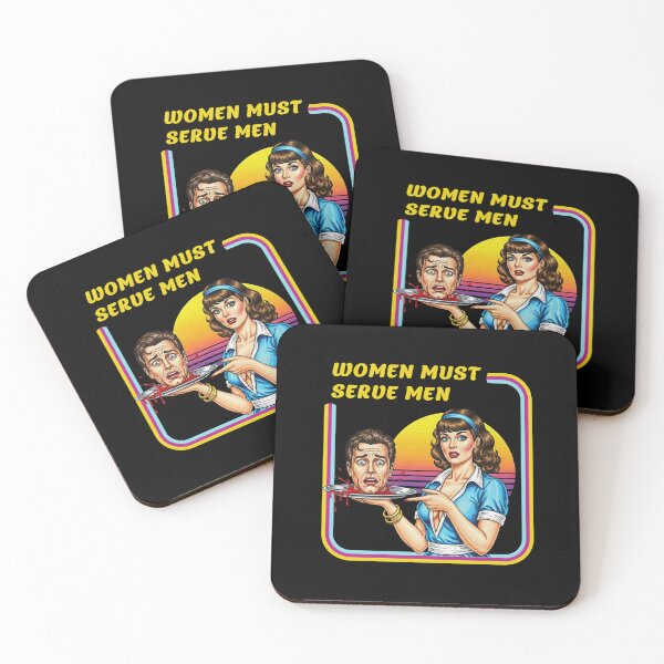Item preview, Retro Pop Art Women Must Serve Men designed and sold by TeeARTHY.