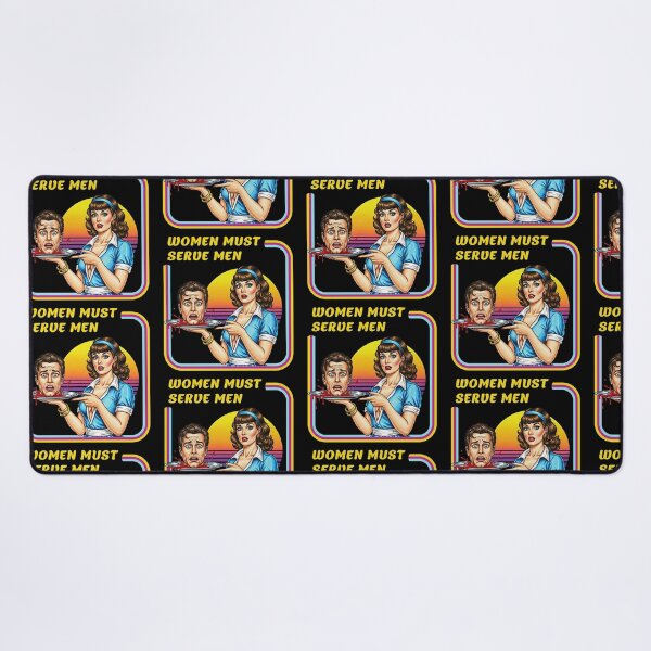 Item preview, Retro Pop Art Women Must Serve Men designed and sold by TeeARTHY.