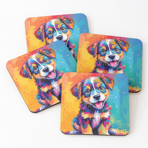 Item preview, Pop Art Portrait of an Energetic Australian Shepherd Puppy designed and sold by ZykeArt.