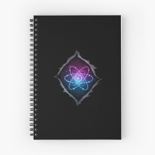 Item preview, Atomic Rip Illusion, Realistic Torn Fabric Design Revealing Atom Nucleus with Electrons, Glowing Energy Rings in Blue Purple Pink, High-Resolution Transparent Background designed and sold by chipmuckdesignn.