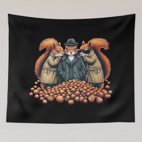 Item preview,  Funny Spy Squirrels Secret Agents Cartoon Art designed and sold by TeeARTHY.