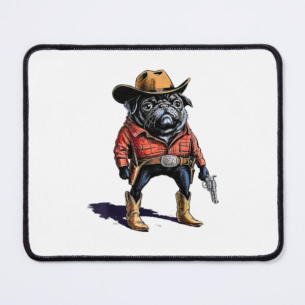Item preview, Cowboy Pug Dog Funny Western Outfit Red Pug Cowboy designed and sold by FerminVigo.
