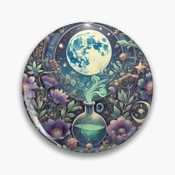 Item preview, Mystical Garden Potion Bottles, Moonlit Floral Decor designed and sold by NancyzKreations.