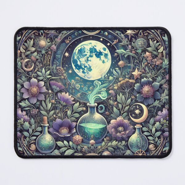 Item preview, Mystical Garden Potion Bottles, Moonlit Floral Decor designed and sold by NancyzKreations.