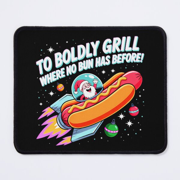 Item preview, Cosmic Santa Flying a Hot Dog Rocket designed and sold by SplashTastic.