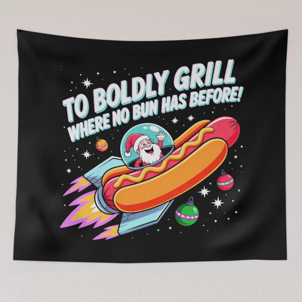 Item preview, Cosmic Santa Flying a Hot Dog Rocket designed and sold by SplashTastic.