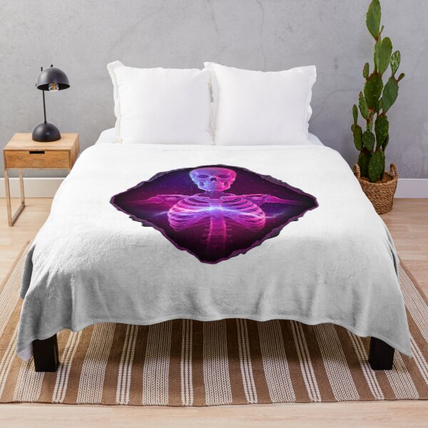 Item preview, Cosmic Skeleton Rip Illusion, Realistic Torn Fabric Design, 3D Human Bones with Purple Blue Pink Light Waves, High-Resolution Transparent Background designed and sold by chipmuckdesignn.