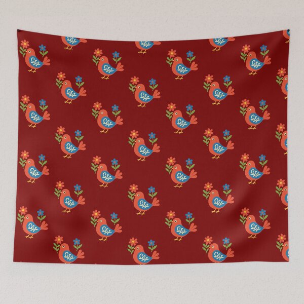Item preview, Folk Bird with Flowers – Traditional Slovak Folk Art Design designed and sold by HERITAGE ART.