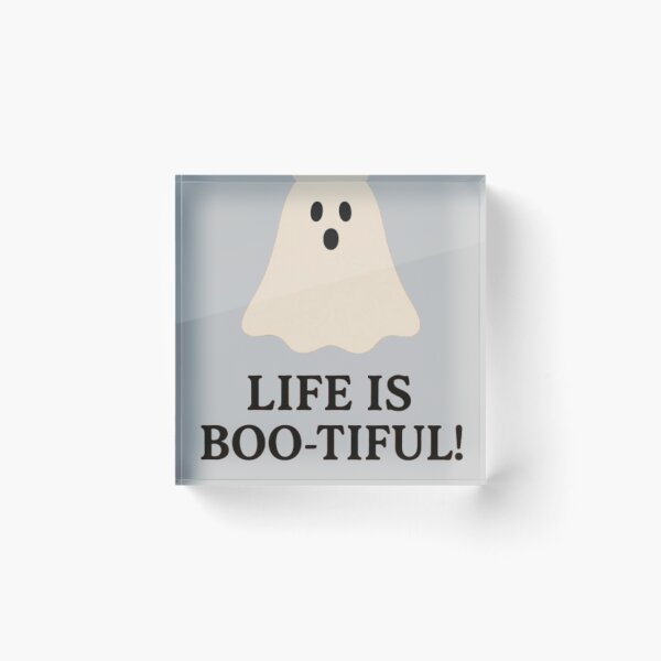 Item preview, Life is BOO-tiful! An upbeat happy ghost celebrating Halloween  designed and sold by Oqueartecura.