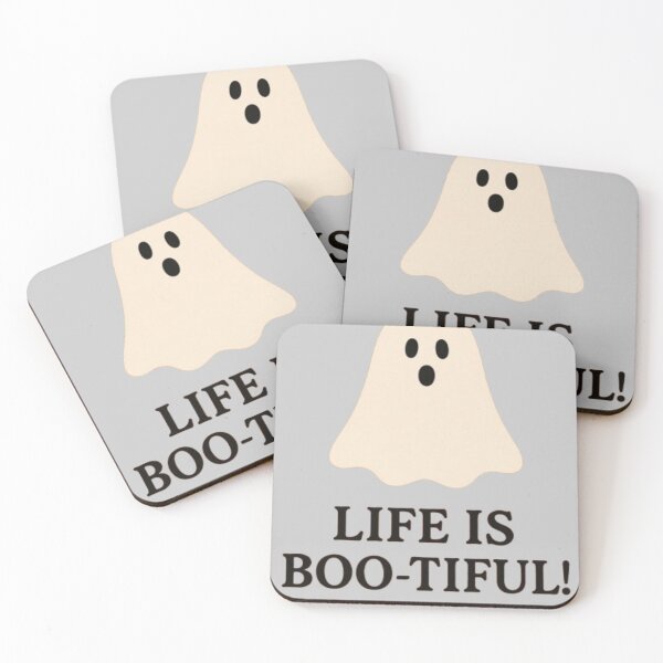 Item preview, Life is BOO-tiful! An upbeat happy ghost celebrating Halloween  designed and sold by Oqueartecura.