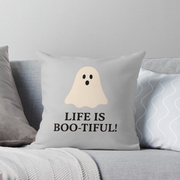 Item preview, Life is BOO-tiful! An upbeat happy ghost celebrating Halloween  designed and sold by Oqueartecura.