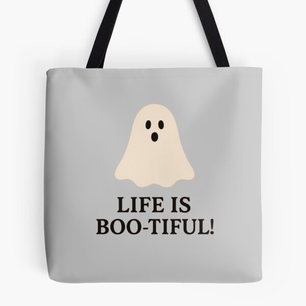 Item preview, Life is BOO-tiful! An upbeat happy ghost celebrating Halloween  designed and sold by Oqueartecura.