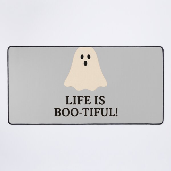 Item preview, Life is BOO-tiful! An upbeat happy ghost celebrating Halloween designed and sold by Oqueartecura.