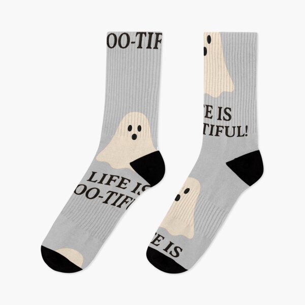 Item preview, Life is BOO-tiful! An upbeat happy ghost celebrating Halloween  designed and sold by Oqueartecura.
