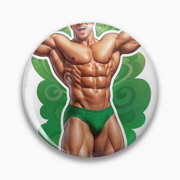 Item preview, Emerald Titan: Retro Bodybuilder in Power Pose designed and sold by ForeverPrintsOK.