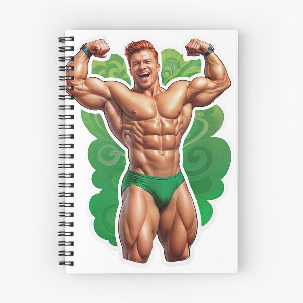 Item preview, Emerald Titan: Retro Bodybuilder in Power Pose designed and sold by ForeverPrintsOK.