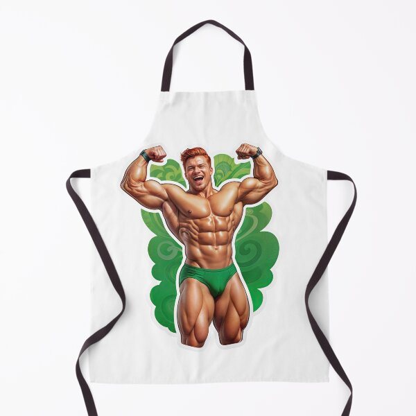 Item preview, Emerald Titan: Retro Bodybuilder in Power Pose designed and sold by ForeverPrintsOK.