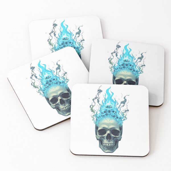 Item preview, Blue Flame Skull – Ghostly Fire Horror Art ?? designed and sold by ZYNORAworld.